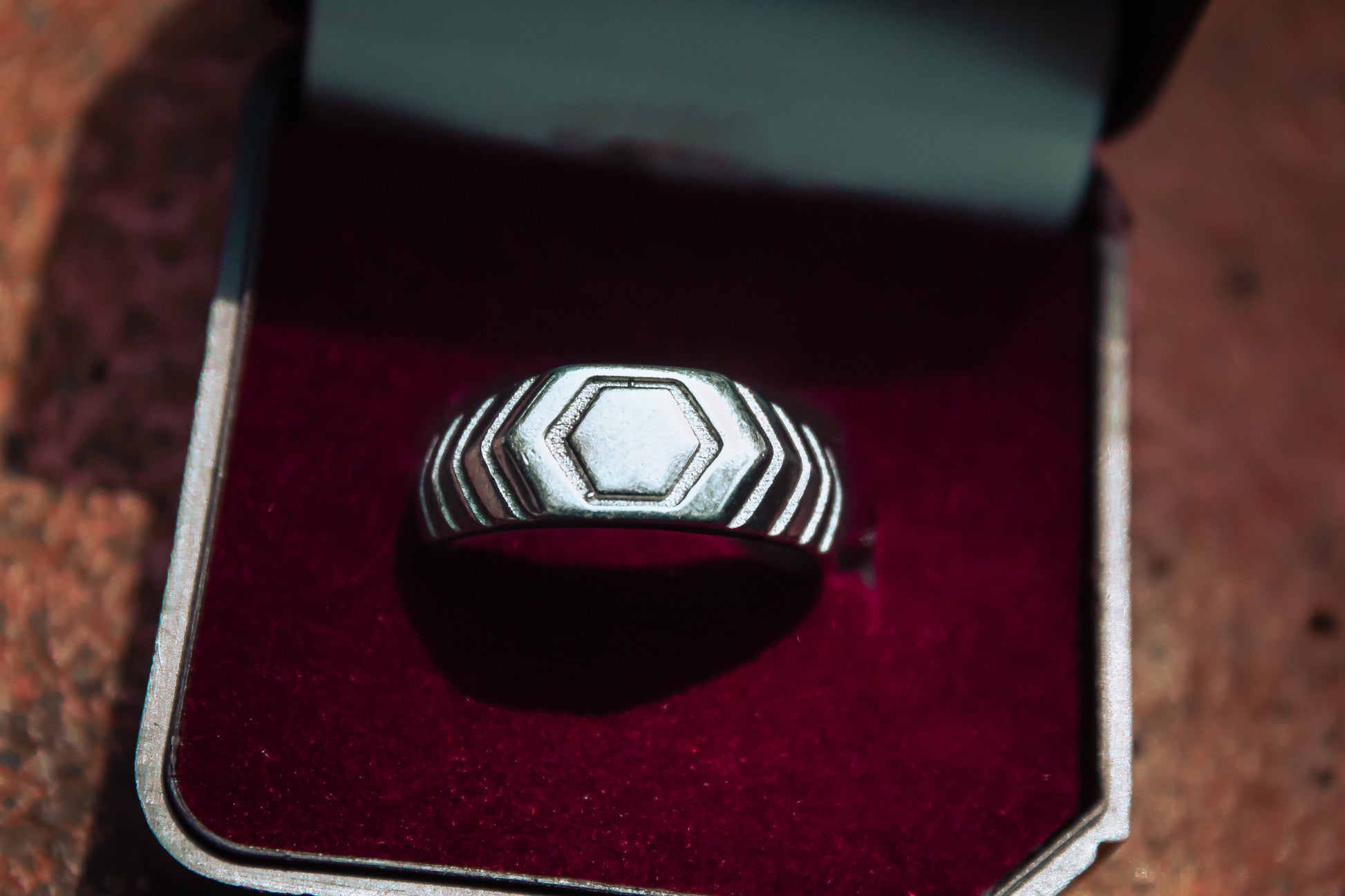 925 Silver Hex Ring for Men - Zubee Silver