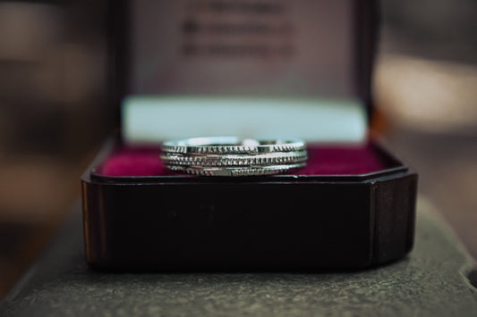 925 Sterling Silver Spotted lines Ring for men