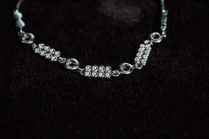 `925 Sterling Silver Waffle Stone Bracelet - Zubee Silver