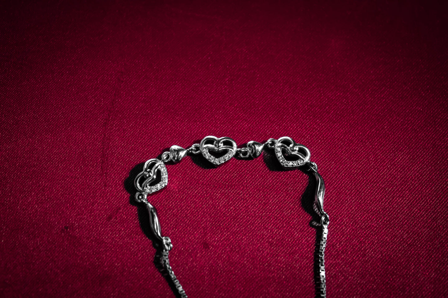 925 Silver Smiley Hearts Bracelet - Zubee Silver