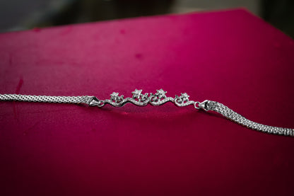 925 Sterling Silver Snow Flowers Bracelet - Zubee Silver