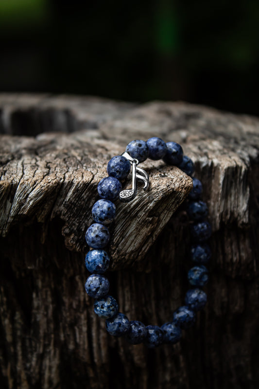 925 Sterling Silver Music Note Charm  Beads Adjustable Bracelet - Zubee SIlver