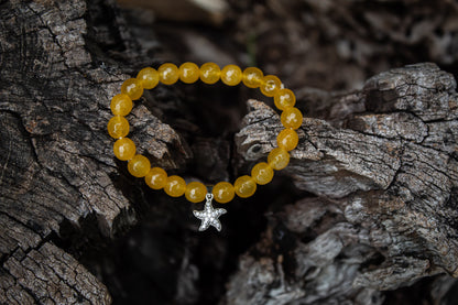 925 Sterling Silver Starfish Charm Stone Beads Bracelet - Zubee Silver