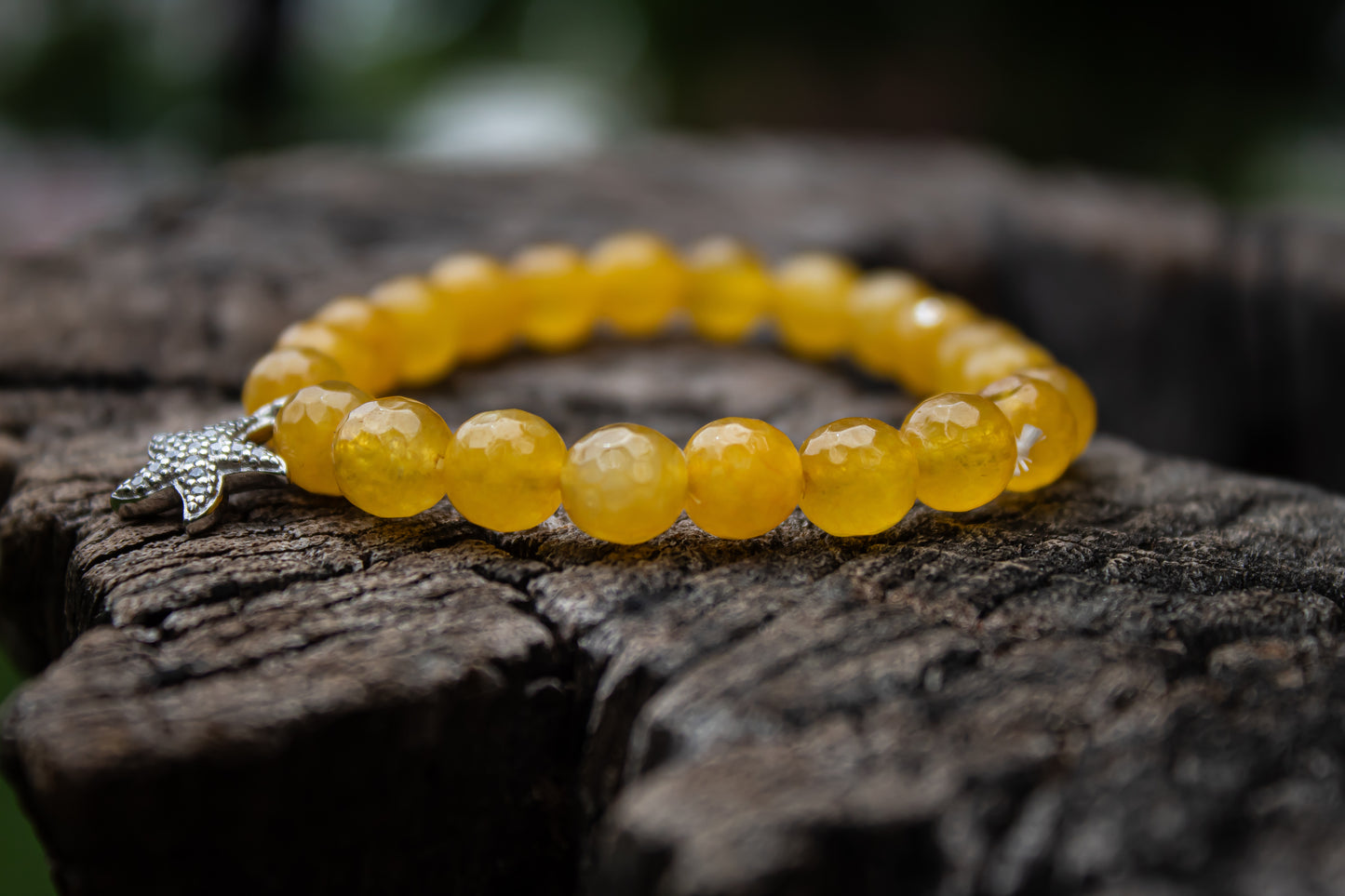 925 Sterling Silver Starfish Charm Stone Beads Bracelet - Zubee Silver