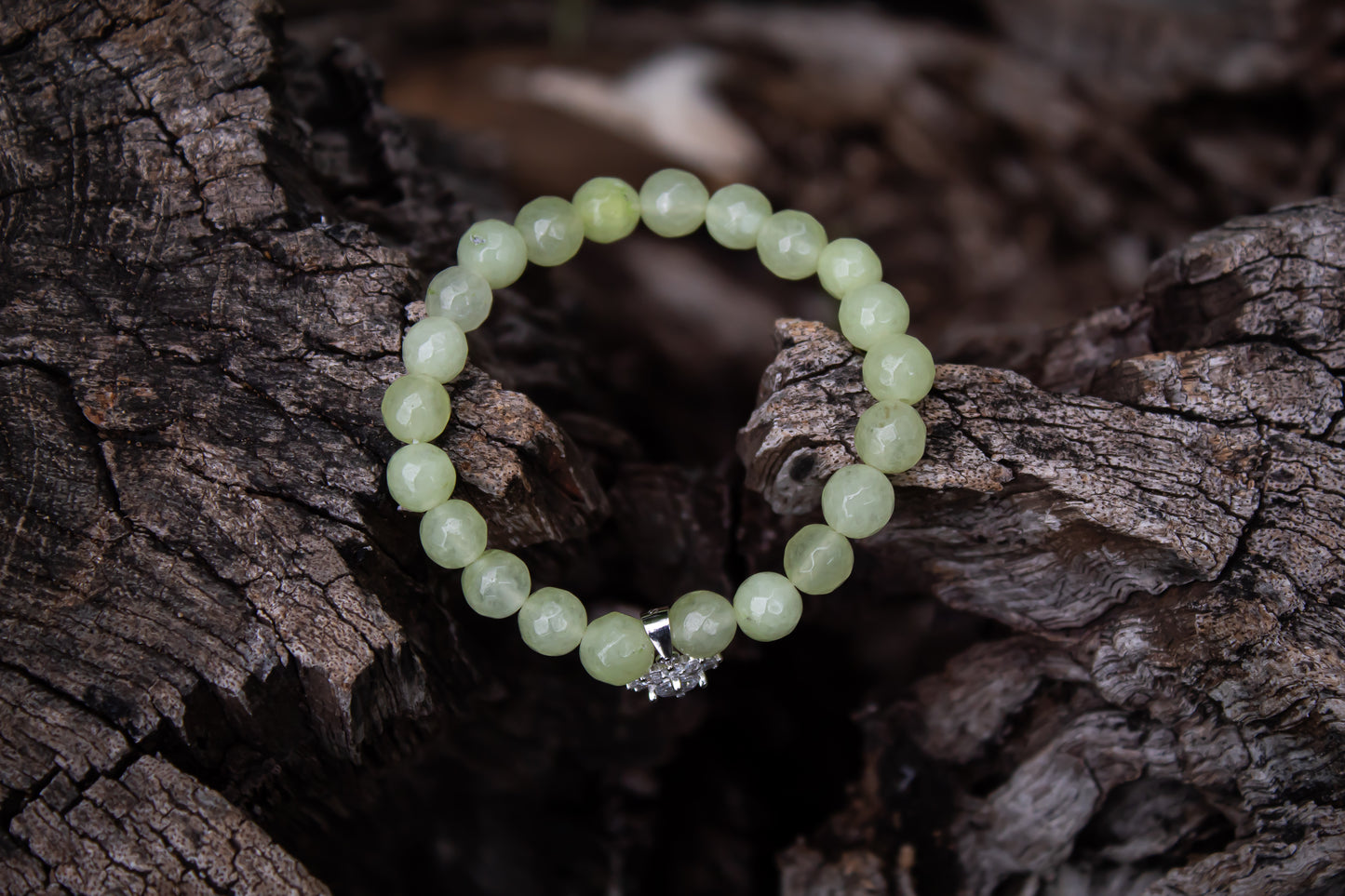 925 Sterling Silver Flower Charm Stone Beads Bracelet - Zubee Silver