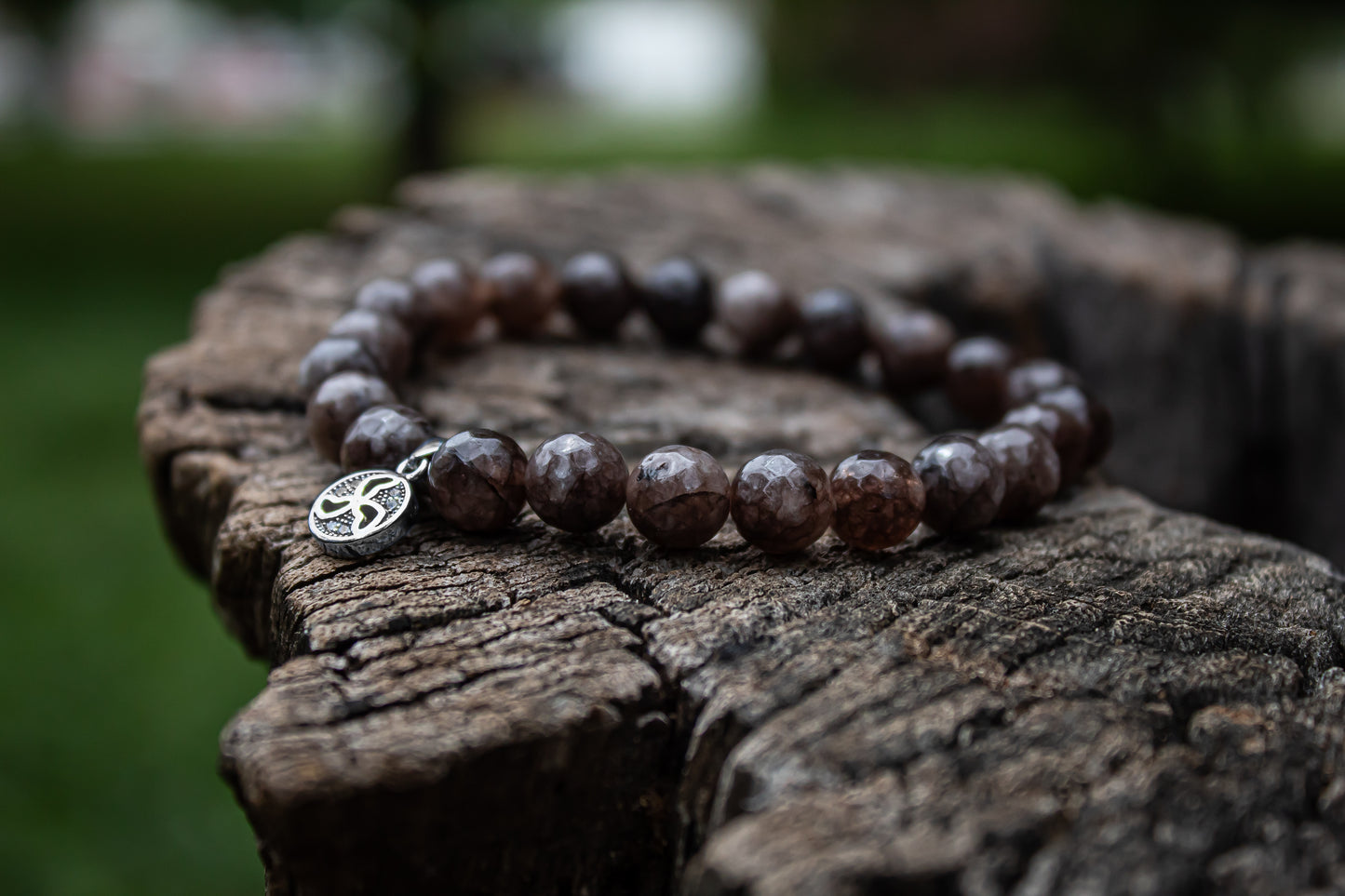 925 Sterling Silver Spin Charm Stone Beads Bracelet - Zubee Silver