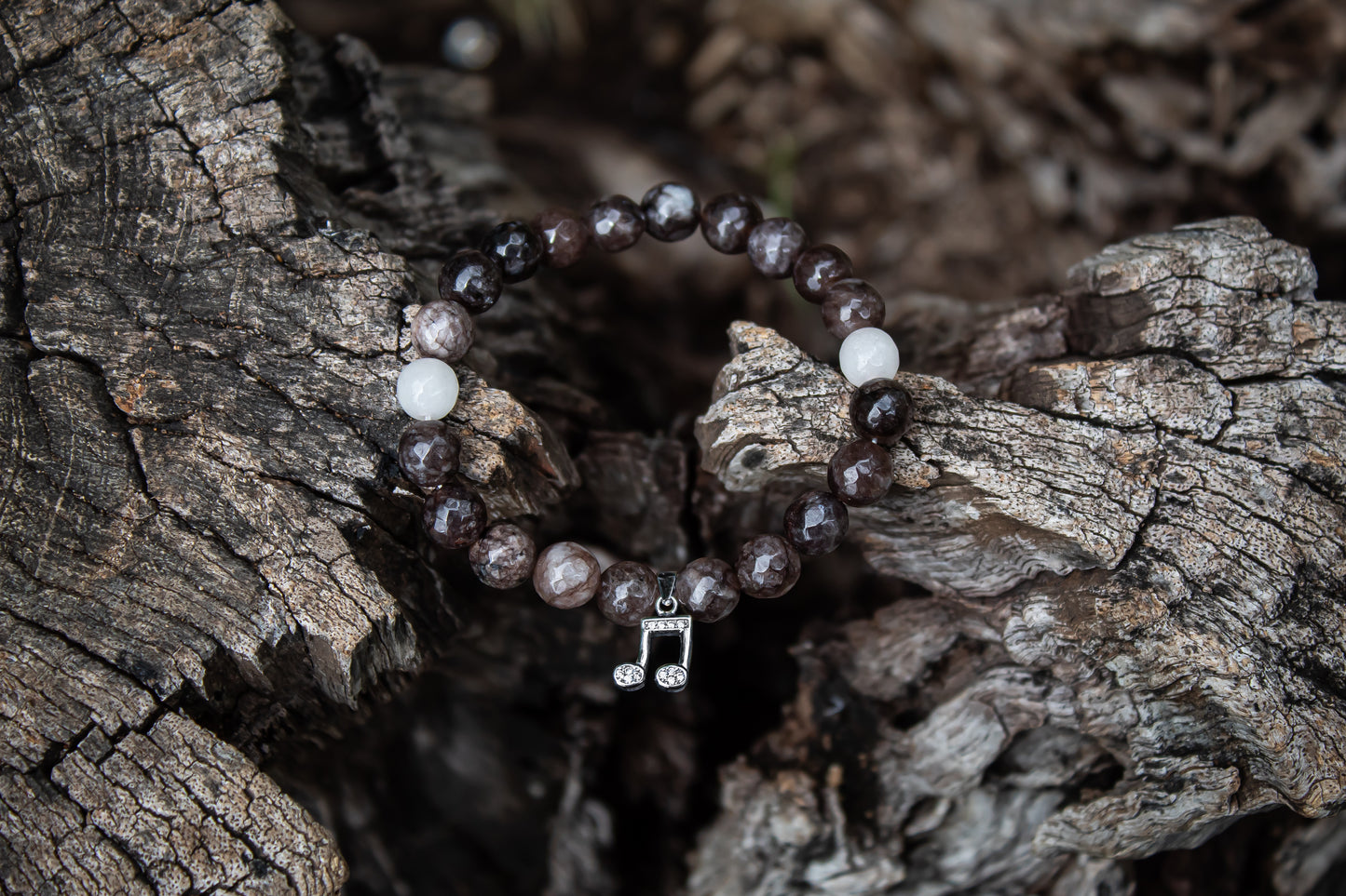 925 Sterling Silver Music Symbol Adjustable Beads Bracelet - Zubee Silver | Elegant & Musical