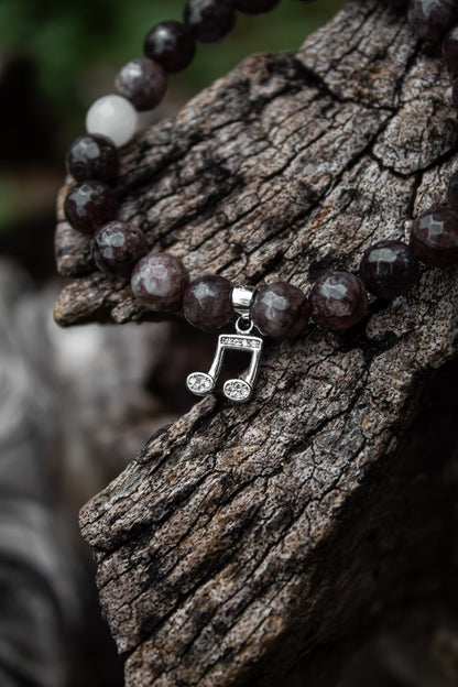 925 Sterling Silver Music Symbol Adjustable Beads Bracelet - Zubee Silver | Elegant & Musical