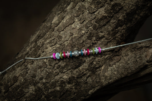 925 Sterling Silver Rakhi Multi Coloured Plates Rakhi