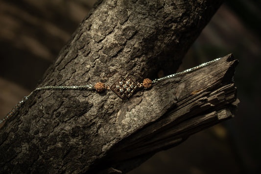 925 Sterling Silver Rakhi Double Diamond Rakhi