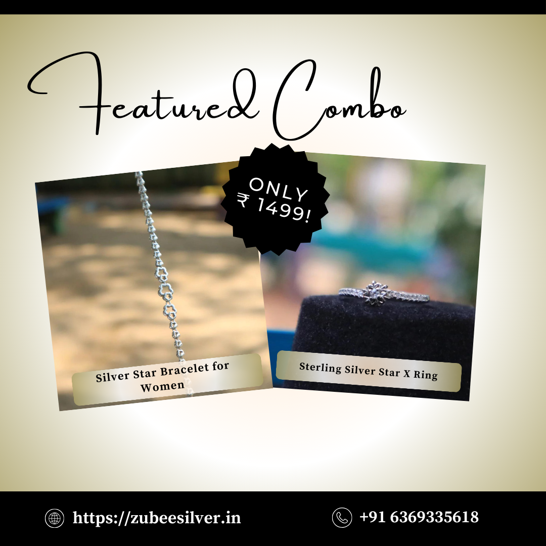 925 Sterling Silver Star Bracelet & Ring Combo